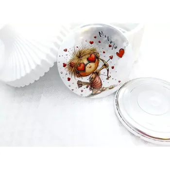 Dekorativní magnet Miluju, magnetka průměr 58 mm, 1 kus