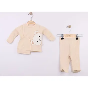 Kojenecká souprava 3D Dětská souprava Méďa – kabátek, tepláčky a čepice 56/62