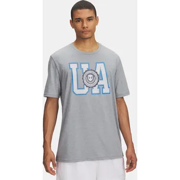 Pánské oblečení Under Armour Pánské tričko UA COLLEGE CREST LOGO SS- 6005611-035 Šedá XL