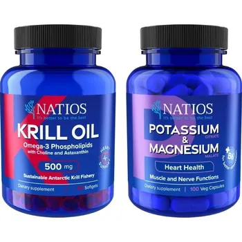Zdraví NATIOS balíček na podporu zdraví srdce - Krill Oil + Potassium & Magnesium
