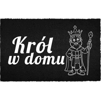 Rohožka VSTUPNÍ ROHOŽKA 40X60 ČERNÁ KOKOSOVÁ KE DVEŘÍM VTIPNÁ KRÁL DOMA