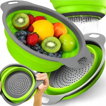 Cedník a síto Sada 2 ks SILIKONOVÉ SÍTKO ODKAPÁVAČ CEDNÍK MÍSA