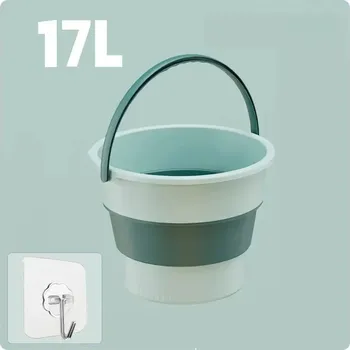 kbelík Skládací kbelík na vodu pro mytí auta | skládací kýbl - Zelená 17L