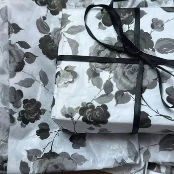 Balící papír 10 ks Květinový hedvábný dárkový papír | balicí papír, dekorace - Styl D