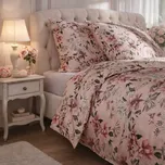 Povlečení z bavlna saténu 160x200 růžová s květinami home&you 100% bavlna