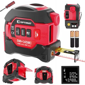 metr SVINOVACÍ METR 5 m S LASEROVÝM DÁLKOMĚREM 45 m 2v1 OPTIMAT