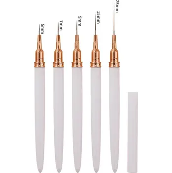 Sada tenkých štětců na nehty | manikúra nástroje - Bílá sada