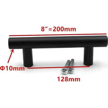 Nábytkové kování Nerezové černé kuchyňské madlo moderní | nábytková úchytka - Černá - 128 mm