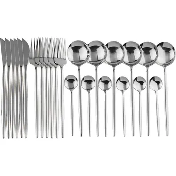 Příbor Nerezová sada příborů 24 ks | jídelní příbory, příborová sada - Stříbro