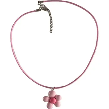 Náhrdelník Květinový náhrdelník s přívěskem | šperk - Růžový