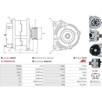 Alternátor Regulátor generátoru AS-PL Sp. z o.o. ARE3055(VALEO)