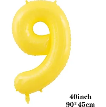 Party dekorace Žluté narozeninové balónky čísla | party dekorace - Číslo 9 , Ostatní