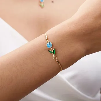 Náramek Květinový dámský elegantní řetízkový náramek | šperk - BR23Y0681-6