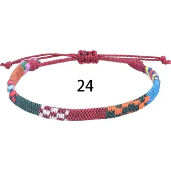 Náramek Kotníkový pletený barevný letní náramek | šperk - 24