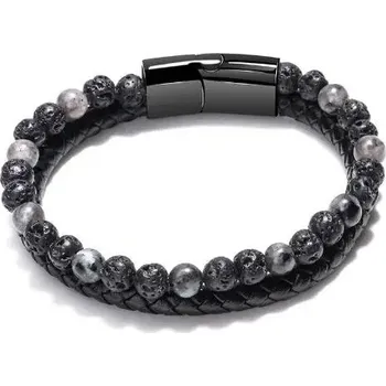 Náramek Lávový korálkový náramek | šperk - ZHS , 23 cm