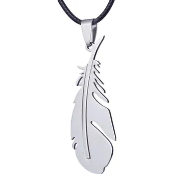 Přívěsek Ocelový přívěsek pírko modrý | šperk - Stříbro