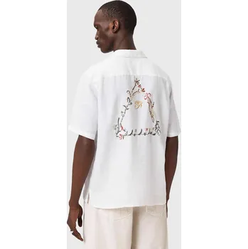 Pánská košile Lněná košile AllSaints TRI M053SE bílá 00X, vel. XXL