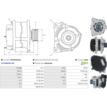 Alternátor Usměrňovač, generátor AS-PL Sp. z o.o. ARC1038