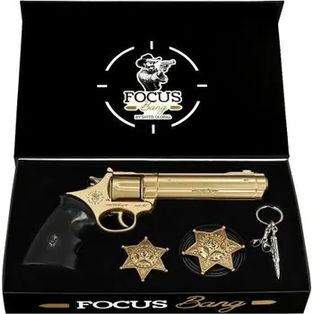 Dětská zbraň Kovový revolver zlatý - kompletní sada