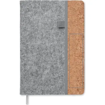 Korkový zápisník A5 s RPET Sítotiskový transfer (max. 1 barva, 120x30mm) 1 barva 5 FRONT CORK