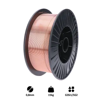 Příslušenství ke svářečce Drát svářecí 0,8mm-MIG/MAG(CO2) G3Si1/SG2, 15kg