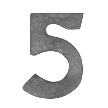 Domovní číslo číslo domové 5, 170x90mm zdobené, bez povrchovej úpravy
