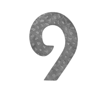 Domovní číslo číslo domové 9, (120x80x3mm ) zdobené, bez povrchovej úpravy