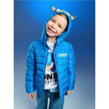 Chlapecká bunda Sinsay - Prošívaná bunda s 3D kapucí Sonic the Hedgehog - modrá - 692GW-55X - 692GW-55X-110