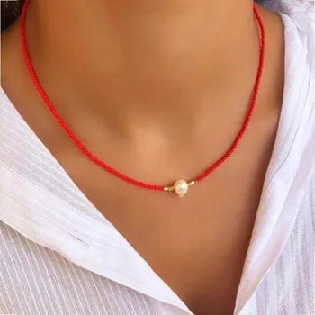 Náhrdelník Boho náhrdelník s perlou | dámský šperk - 8