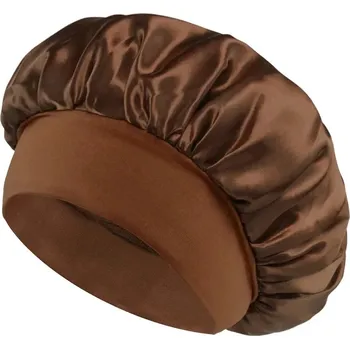 Čepice Saténová čepice na spaní bonnet | noční čepice - Káva