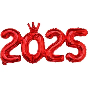 Party dekorace Silvestrovská party dekorace 2026 | balónky - stará25 červená , 45x93cm