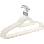 Sametové černé ramínko protiskluzové | organizér na oblečení - Bílý , 40 ks