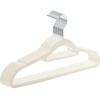 Ramínko Sametové černé ramínko protiskluzové | organizér na oblečení - Bílý , 40 ks