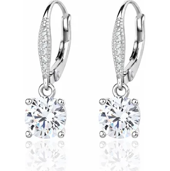 Náušnice Leru Stříbrné náušnice s visacím zirkonem 7mm