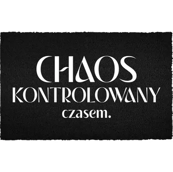 Rohožka VSTUPNÍ ROHOŽKA 40X60 CM ČERNÁ KOKOSOVÁ S VTIPEM "ŘÍZENÝ CHAOS"