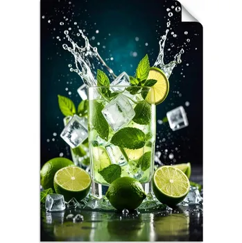 Fototapeta Samolepící plakát do kuchyně nebo baru, Koktejl Limetka Mojito Ovoce 70x100