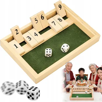 Dřevěná hračka DŘEVĚNÁ DESKOVÁ HRA SHUT THE BOX ZAVŘI KRABIČKA VZDĚLÁVACÍ PRO DĚTI