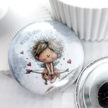 Dekorativní magnet Amorek, magnetka průměr 58 mm, 1 kus