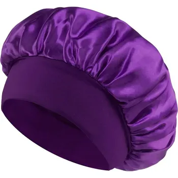 Čepice Saténová čepice na spaní bonnet | noční čepice - fialová