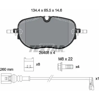 Brzdová destička Sada brzdových destiček, kotoučová brzda TEXTAR 2640801
