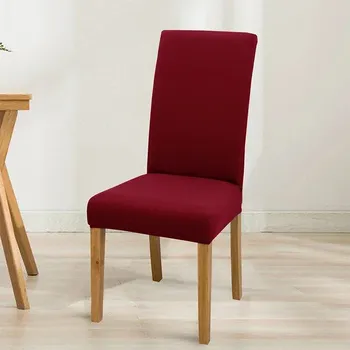 Potah na židli Elastický napínací potah židle | bytové doplňky - Vínově červené , 1 ks potah na židli