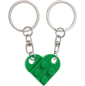 Přívěsek 2 ks Párové klíčenky srdce pro pár | přívěsek - zelená1