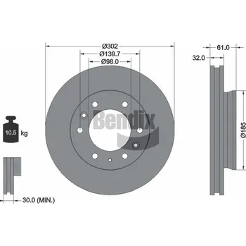 Brzdový kotouč Brzdový kotouč BENDIX Braking BDS1402
