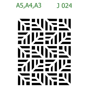 Plastová šablona pro malování - Strukturální vzory - Geometrický vzor (J024) - A4 , Nelepící folie