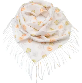 Šátek Velký šátek - béžový s květinovým vzorem