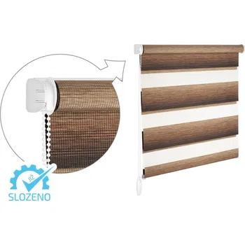 Roleta ZEBRA-SHOP Roleta DEN A NOC / KOMPLET / RAINBOW / HNĚDÁ / BH 3103 Výška: 220, Šířka: 30, Strana ovládání: vpravo