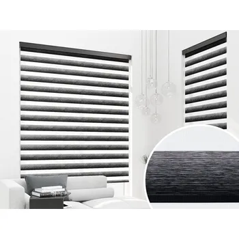 Roleta ZEBRA-SHOP ROLETA DEN A NOC MAXI / RAINBOW / ŠEDO-ČERNÁ / BH 3106 Výška: 200, Šířka: 75, Barva kazety / umíst.řetízku: bílá / vlevo