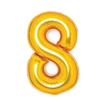 Balónek Foliová číslice - zlatá 8 - 66 cm