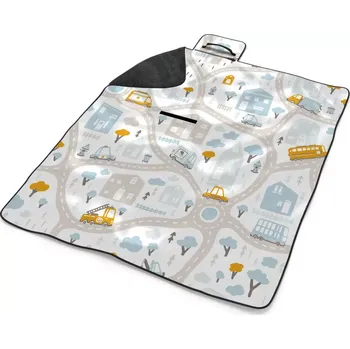 deka Sablio Plážová deka Cestičky s dopravou: 200x140 cm