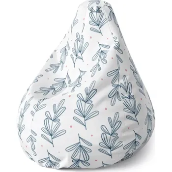 Sedací pytel Sedací vak Pear Modré lístky - Sablio - 70 x 95 x 15 cm